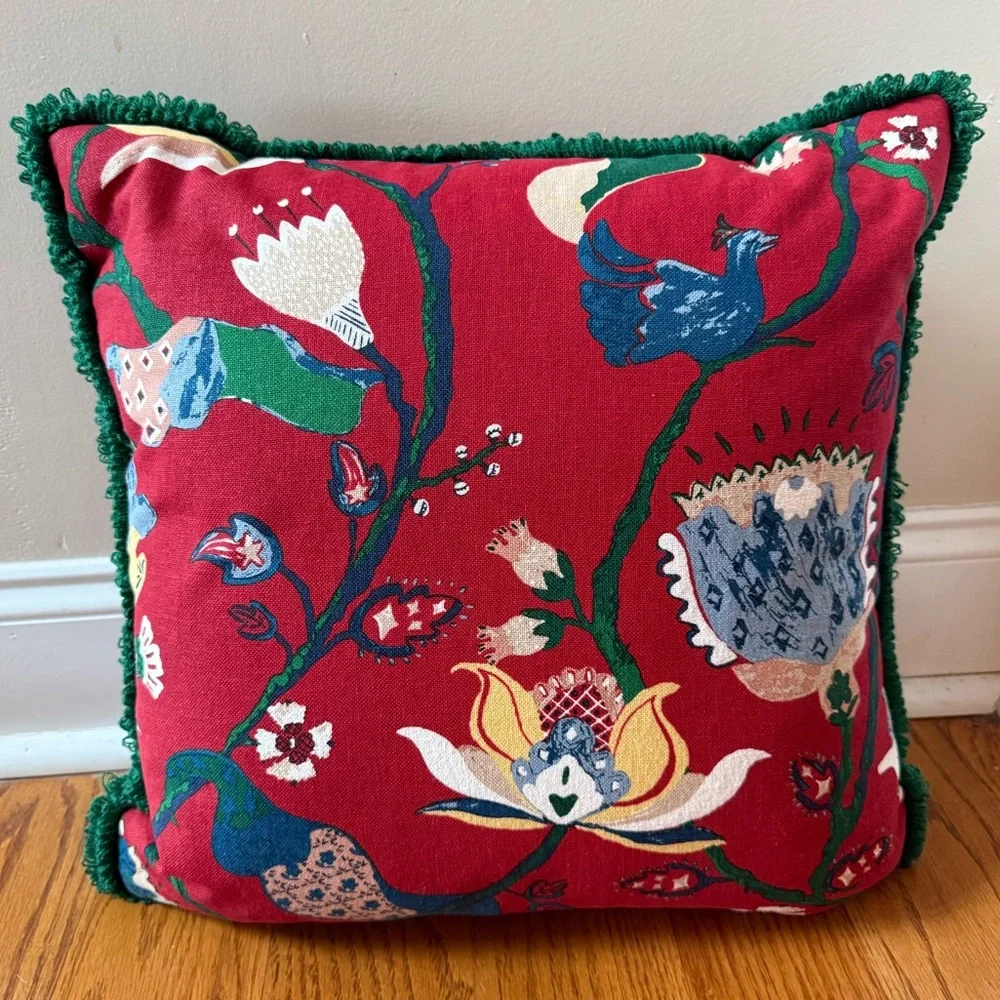 Square 18” Floral Throw Pillow from Threshold, Vibrant Colors, New!